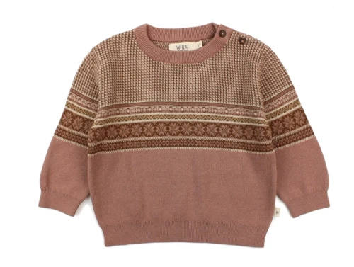 Wheat pullover Elias powder brown jacquard